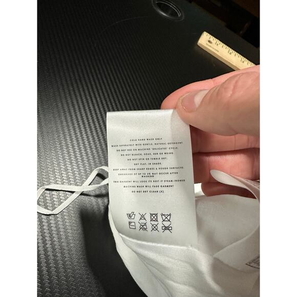 Joslin Studio Linen Shorts White Drawstring Waist Ruffle Trim Size 8 (US Size 4) - Picture 13 of 13